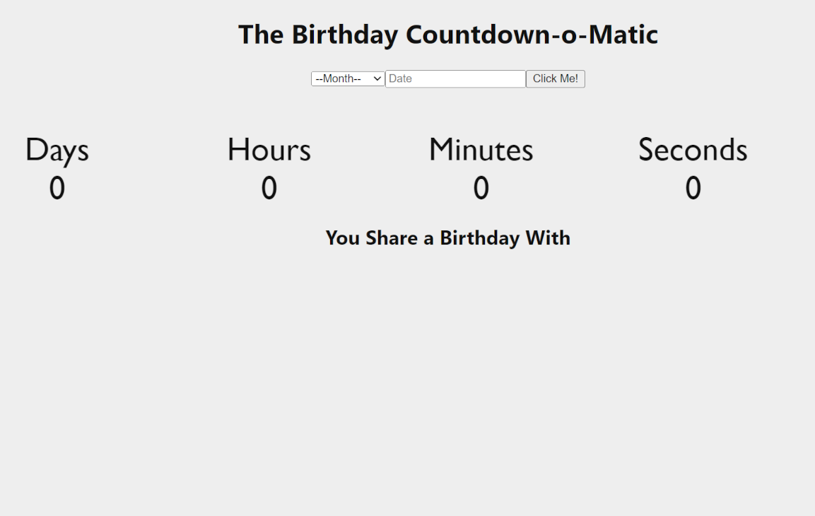 Birthday Countdown O Matic