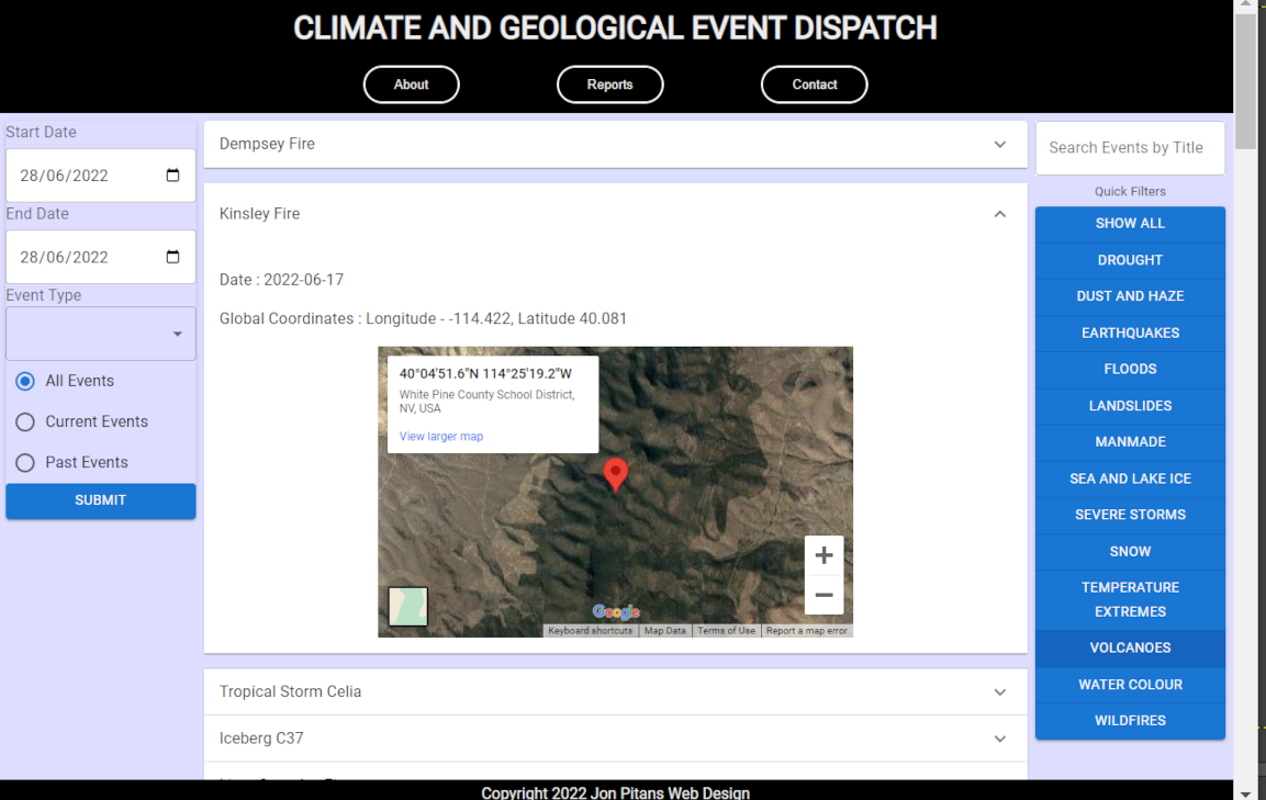 Climate and Geological Event Dispatch